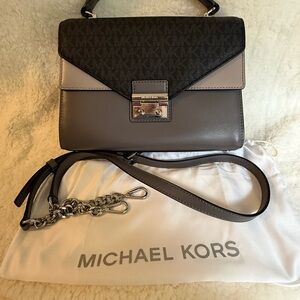 Michael Kors Sloan Top Handle Black/Grey Color Block Satchel